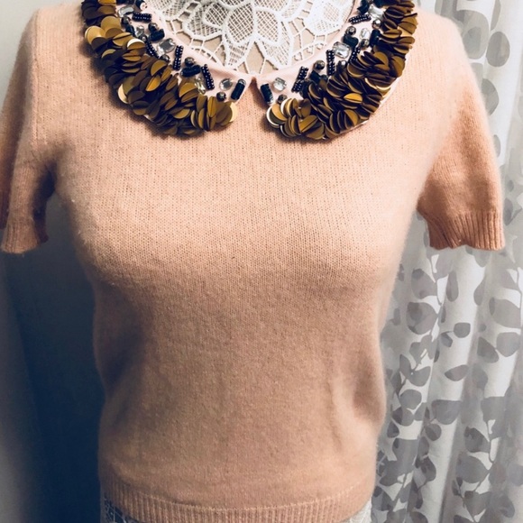 Anthropologie x Corey Ann Calter Peter Pan Paillettes Angora Sweater - Picture 2 of 16